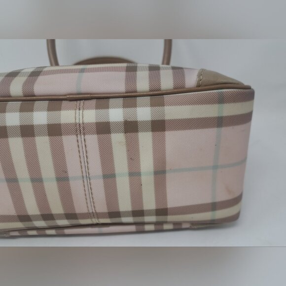Burberry Mini Boston Bag Handbag Tote Handle Bag Pink Nova Check PVC 9.5" x 7" - Picture 16 of 16
